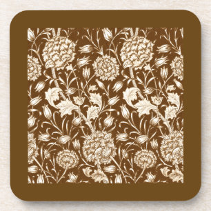 Posavasos Impresión de clavación William Morris, marrón choc