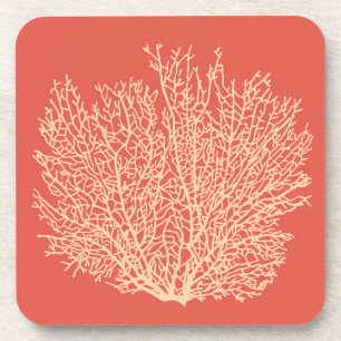 Posavasos Impresión de coral de ventilador, enganche en Nara