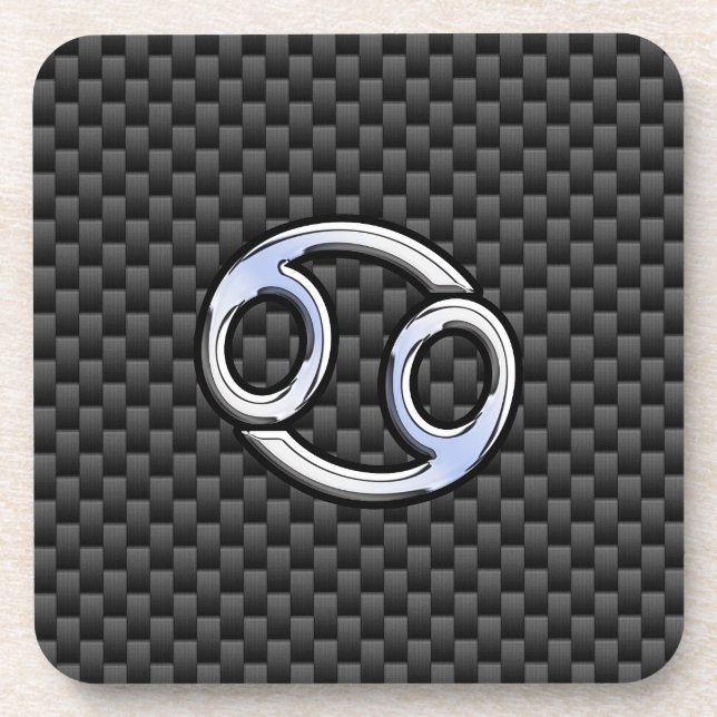 Posavasos Impresión de fibra de carbono de carbón de carbón  (Frente)