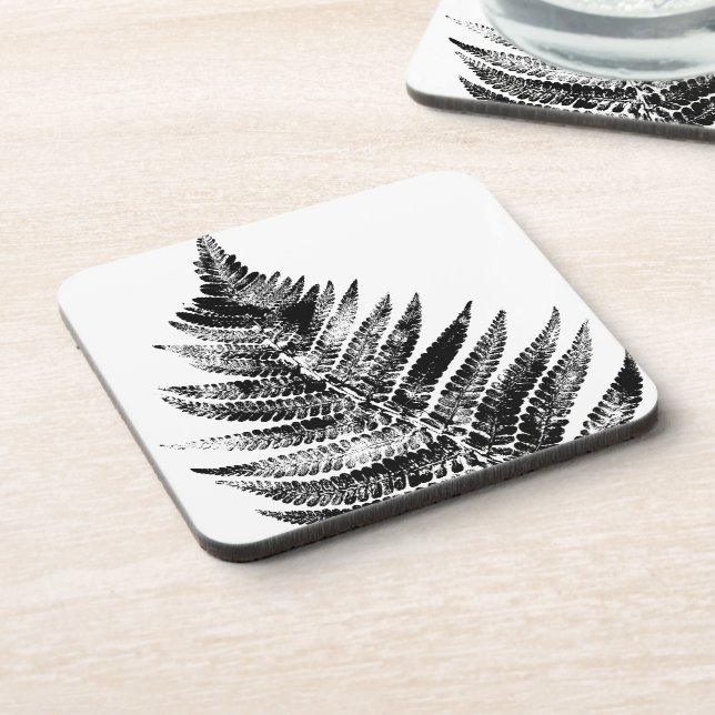 Posavasos Impresión de hojas de hierro negro y blanco (Lado Izquierdo)