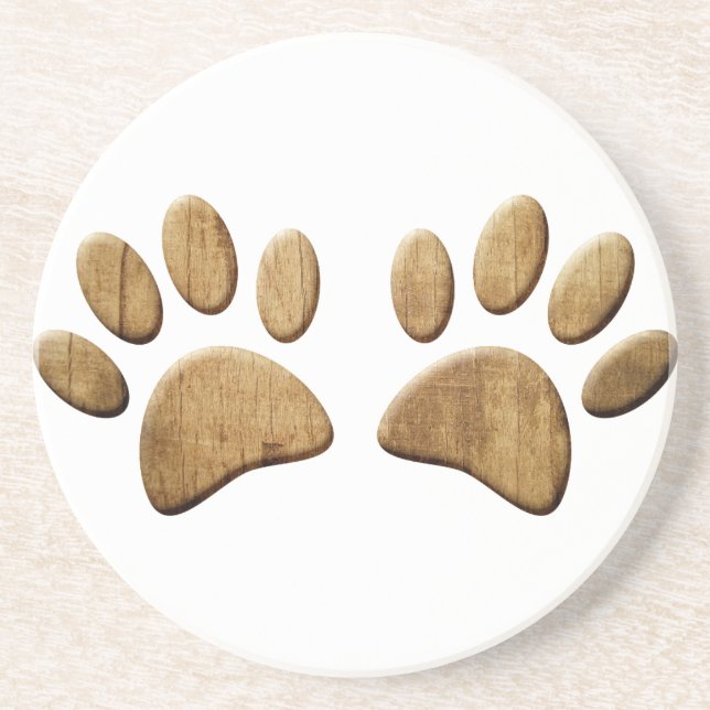 Posavasos Impresión de hojas de madera de perro (Frente)