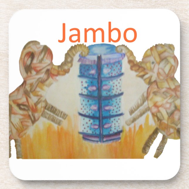 Posavasos Impresión de Jambo Jumbo African Kids Elephants (Frente)