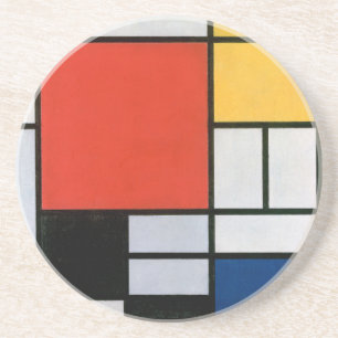 Posavasos Impresión de la composición de Piet Mondrian en ro