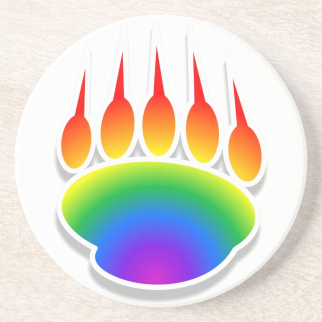 Posavasos Impresión de la hoja del oso arcoiris (Frente)