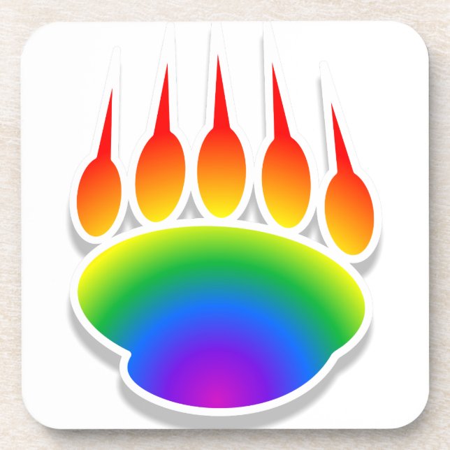 Posavasos Impresión de la hoja del oso arcoiris (Frente)