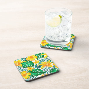 Posavasos Impresión de las palmas tropicales de las escorias