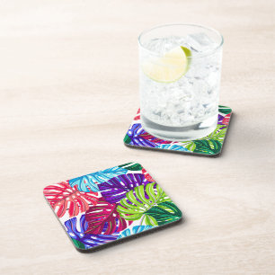 Posavasos Impresión de las palmas tropicales de las escorias