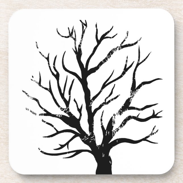 Posavasos Impresión de león de árbol otoñal (Frente)