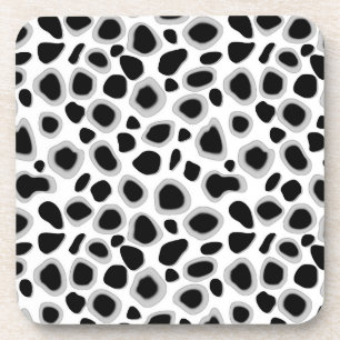 Posavasos Impresión de leopardo - Blanco y negro