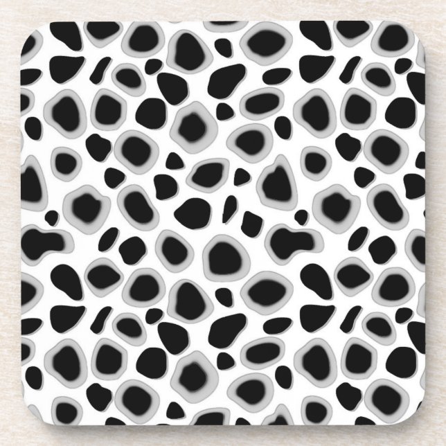 Posavasos Impresión de leopardo - Blanco y negro (Frente)