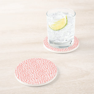 Posavasos Impresión de leopardo de coral
