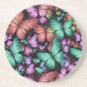 Posavasos Impresión de mariposas coloridas