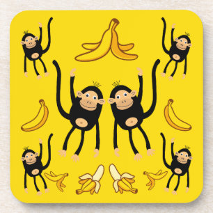 Posavasos Impresión De Monos Y Bananas Cuidados