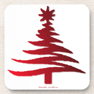 Posavasos Impresión de plantilla de árbol de Navidad moderno
