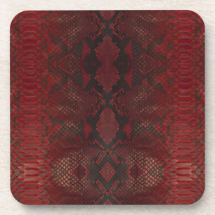 Posavasos Impresión de Python rojo y negro