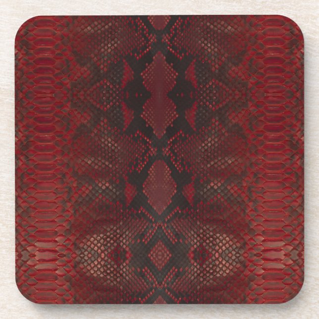 Posavasos Impresión de Python rojo y negro (Frente)