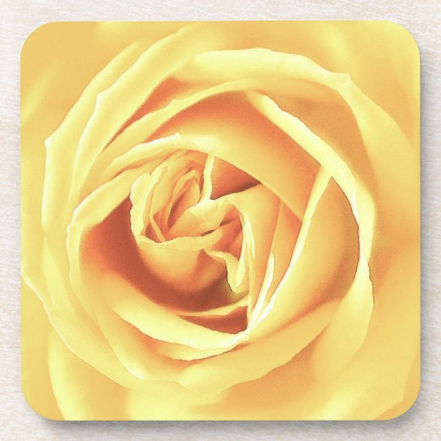 Posavasos Impresión de rosa amarilla (Frente)