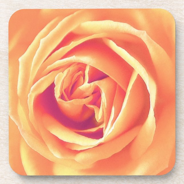 Posavasos Impresión de rosa de naranja Pastel (Frente)