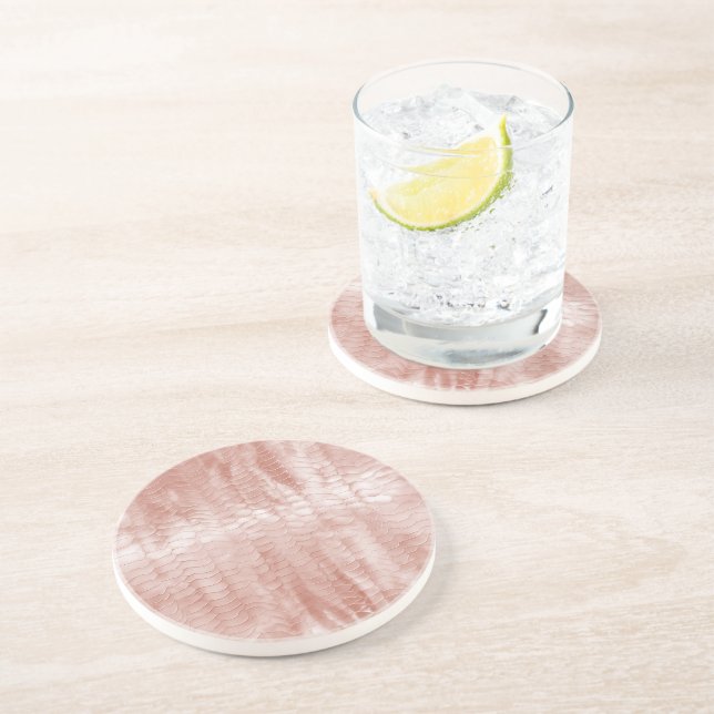 Posavasos Impresión de serpiente rosa Rubor (Lado)