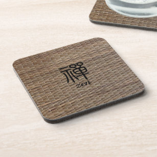 Posavasos Impresión de Tatami Rústico Zen
