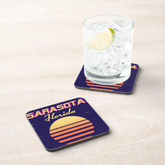 Posavasos Impresión de viaje vintage de Sarasota Florida año