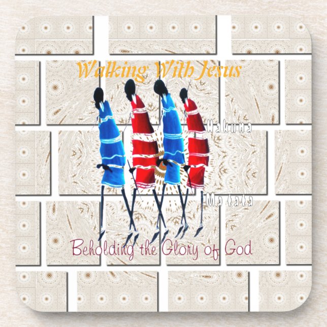 Posavasos Impresión del arte cristiano masái morans (Frente)