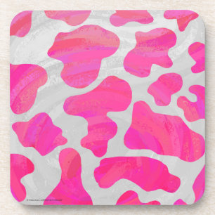 Posavasos Impresión en blanco y rosa caliente de vaca