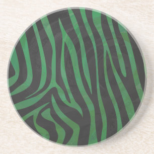 Posavasos Impresión en negro y verde cebra