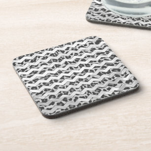 Posavasos Impresión gris y gris claro de leopardo de Chevron