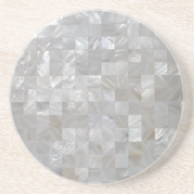 Posavasos Impresión nacarada de plata blanca tejada (Frente)