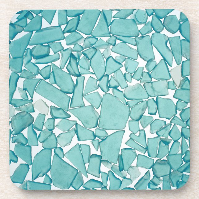 Posavasos Impresión náutica de cristal del mar verde azulado (Frente)