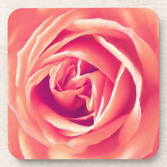 Posavasos Impresión rosa rosada de coral (Frente)