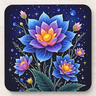 Posavasos Impresionante diseño de sueños florales cósmicos