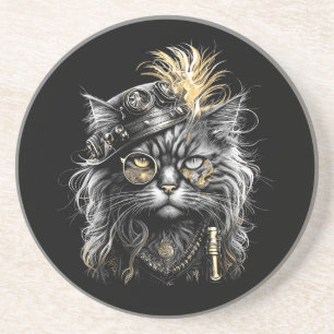 Posavasos Impresionante gato steampunk