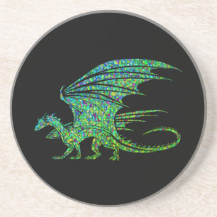 Posavasos Impresionante mosaico del Dragón Verde