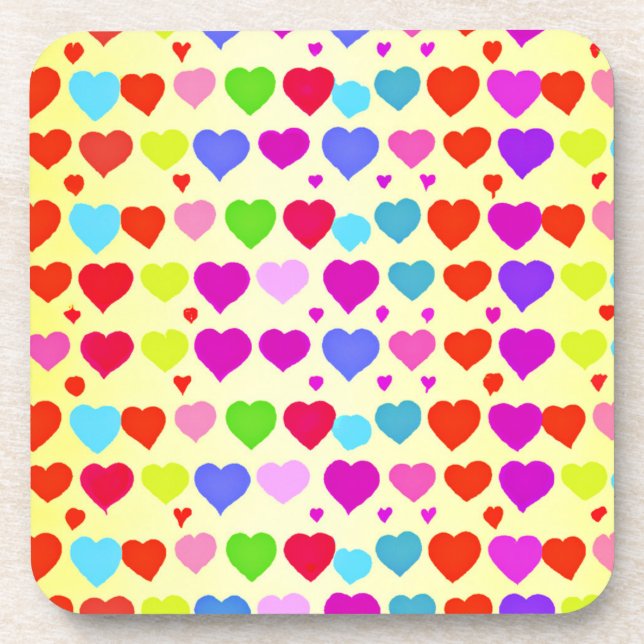 Posavasos Impresionante patrón de amor vibrante (Frente)