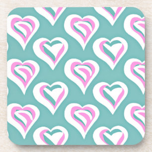 Posavasos Impresionante patrón de corazón de amor