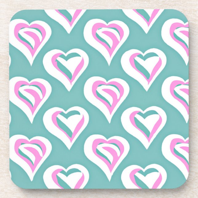 Posavasos Impresionante patrón de corazón de amor (Frente)