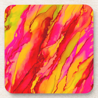 Posavasos Impresionante Tinta de Alcohol Rosa Amarillo Rojo