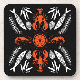Posavasos Impresiones de arte decorativo de mariscos