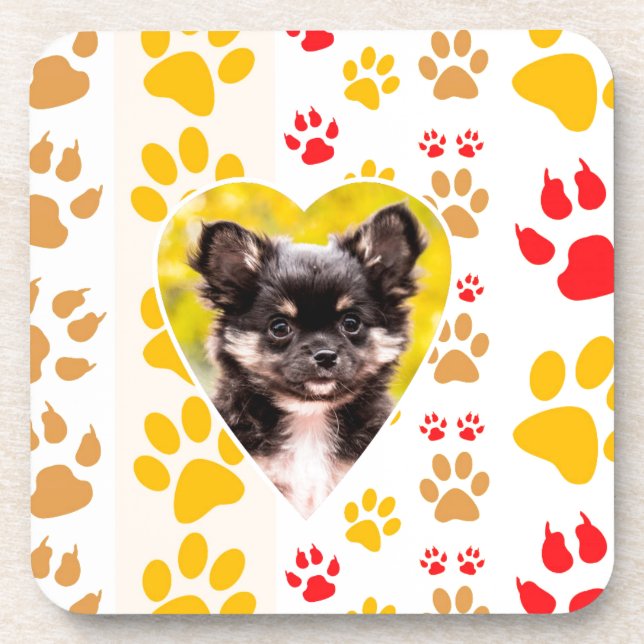 Posavasos Impresiones de la pintura cardíaca de Chihuahua (Frente)