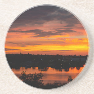 Posavasos Increíble atardecer en el lago Manistee