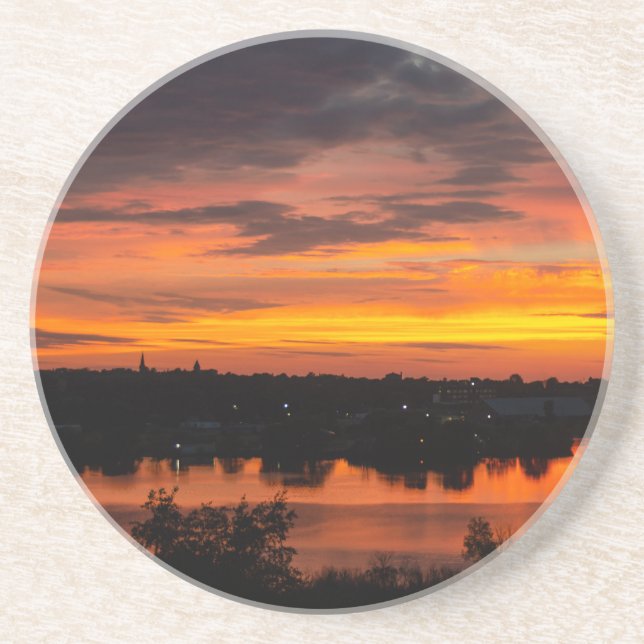 Posavasos Increíble atardecer en el lago Manistee (Frente)