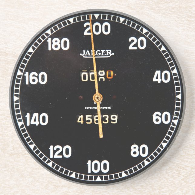 Posavasos Indicador viejo del velocímetro de un coche de (Frente)