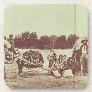 Posavasos Indios de Cheyenne en el movimiento, 1878 (foto de