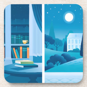 Posavasos  Indoor Stillness and Outdoor Night Scene Contrast