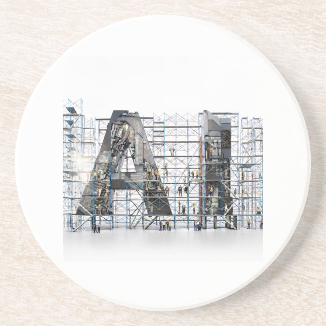 Posavasos Industrial Letterform Architecture Art (Frente)