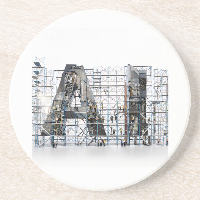 Posavasos Industrial Letterform Architecture Art (Frente)