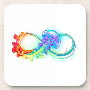 Posavasos Infinidad con las medusas del arcoiris
