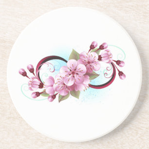 Posavasos Infinito con las flores de flores de Sakura Blosso